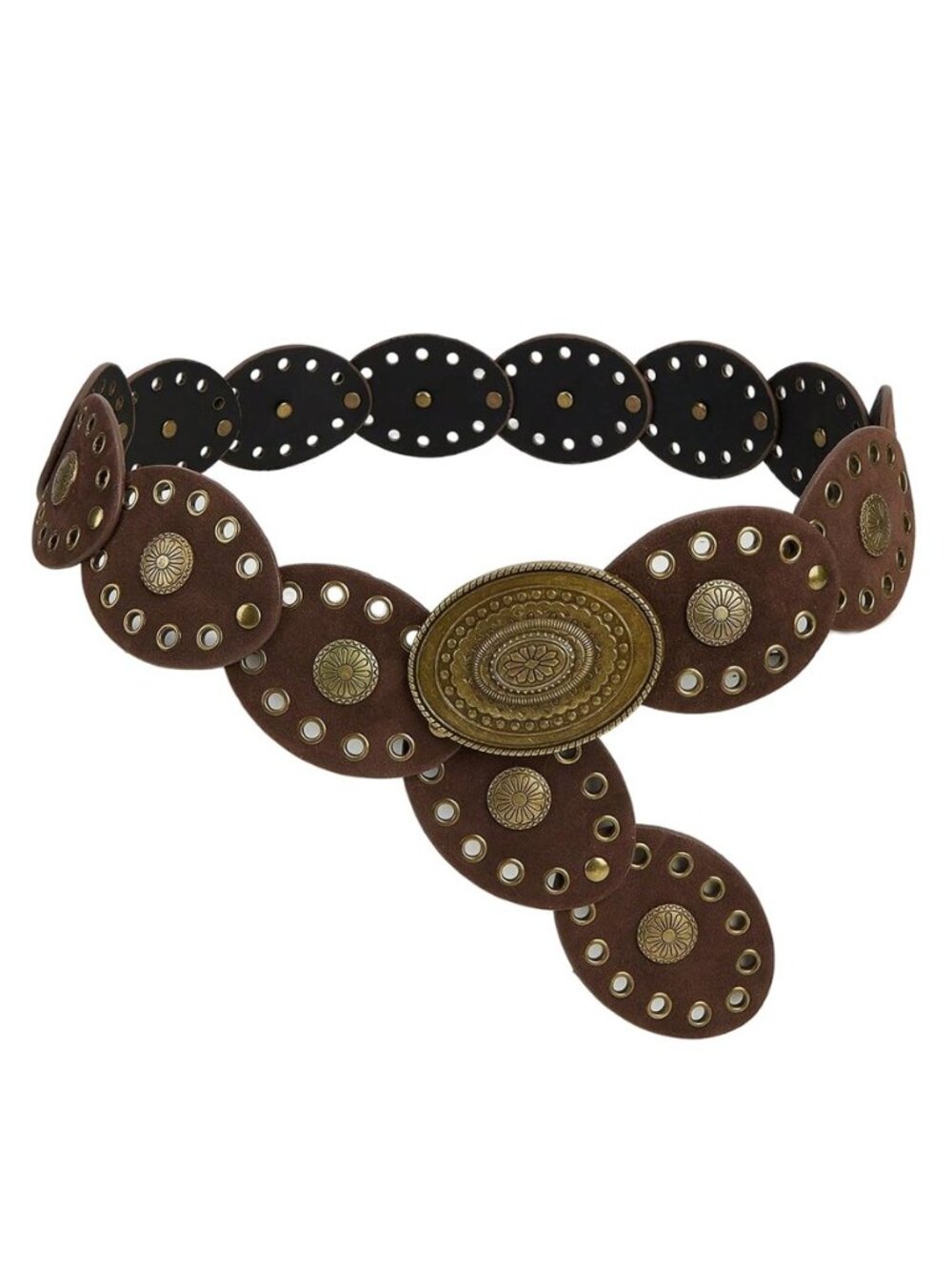 Women's Boho Wide Disc Belt Vintage Cowgirl Concho Waist Belts for Dress
